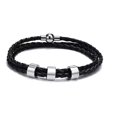 BRANIVO – Men's braided bracelet with personalized name beads