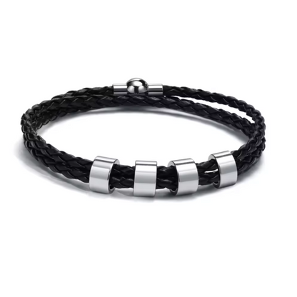 BRANIVO – Men's braided bracelet with personalized name beads