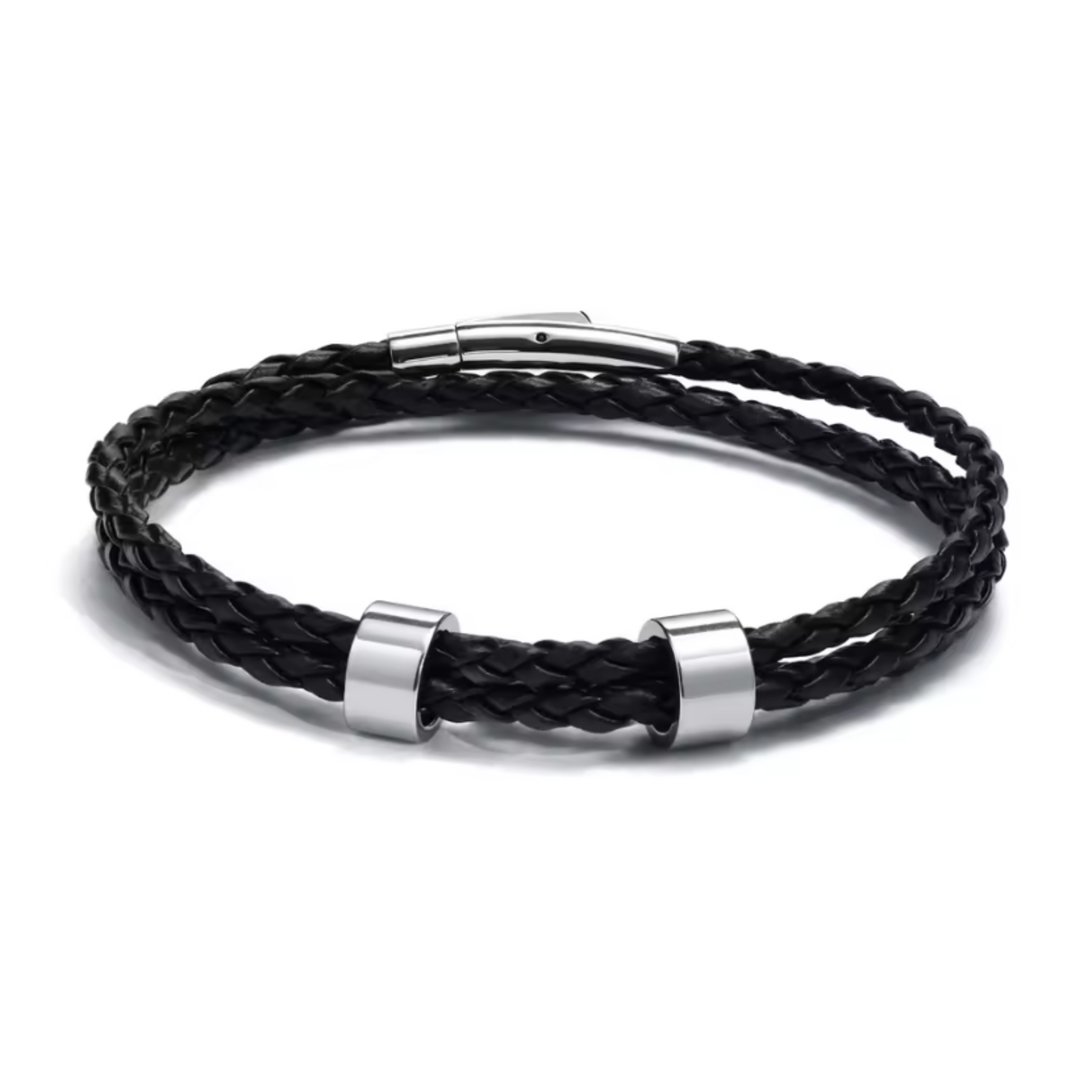 BRANIVO – Men's braided bracelet with personalized name beads