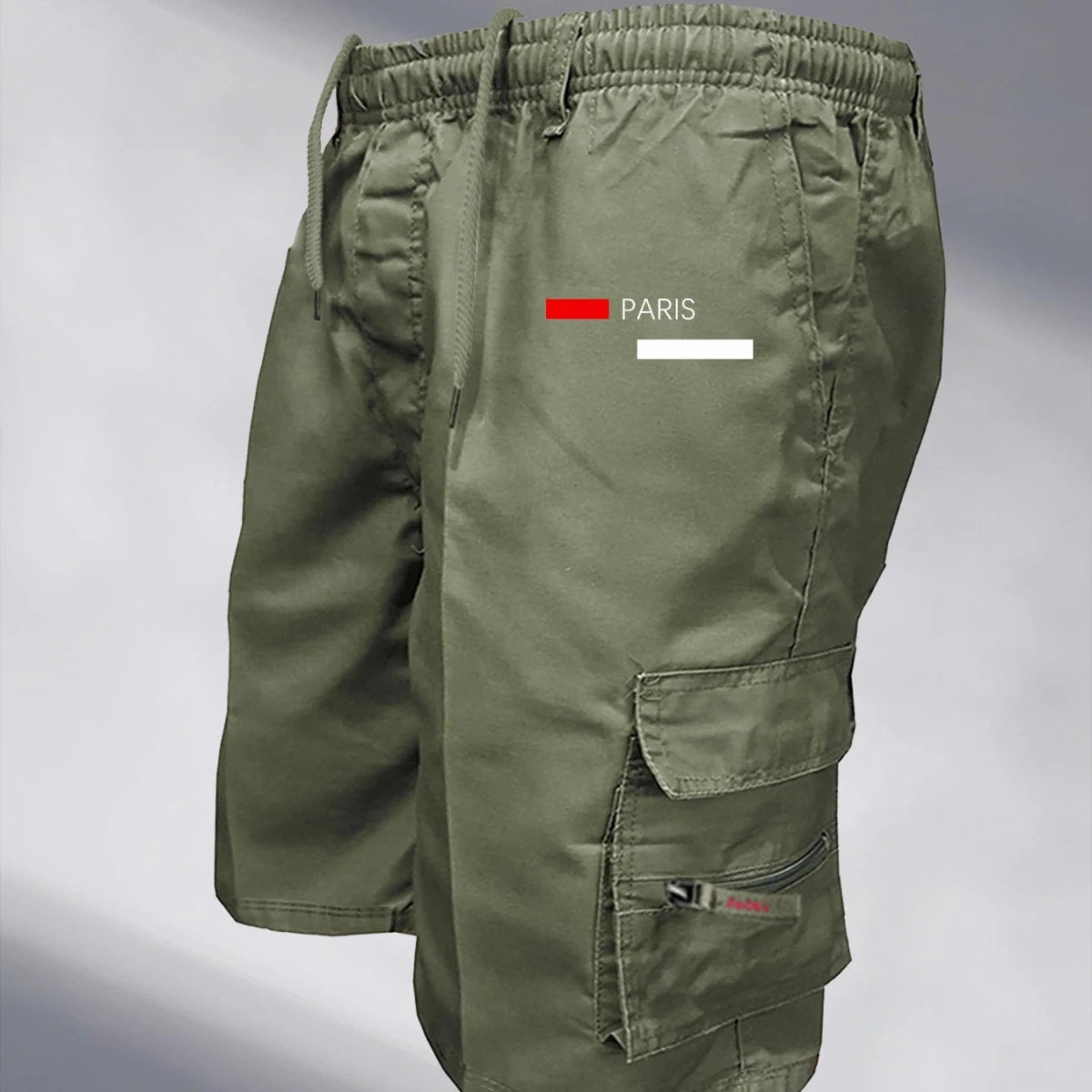 Herren Cargo Shorts - Atmungsaktive Kurze Hosen mit Elastischem Bund und Taschen 2