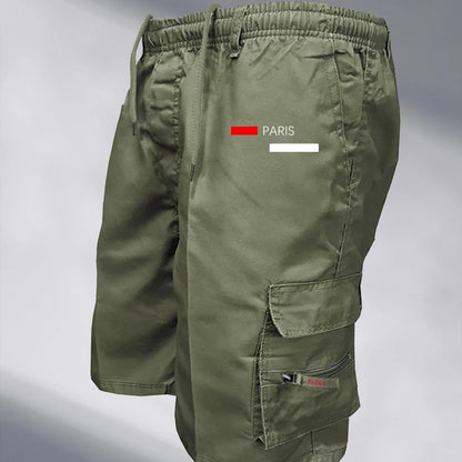 Herren Cargo Shorts - Atmungsaktive Kurze Hosen mit Elastischem Bund und Taschen 2