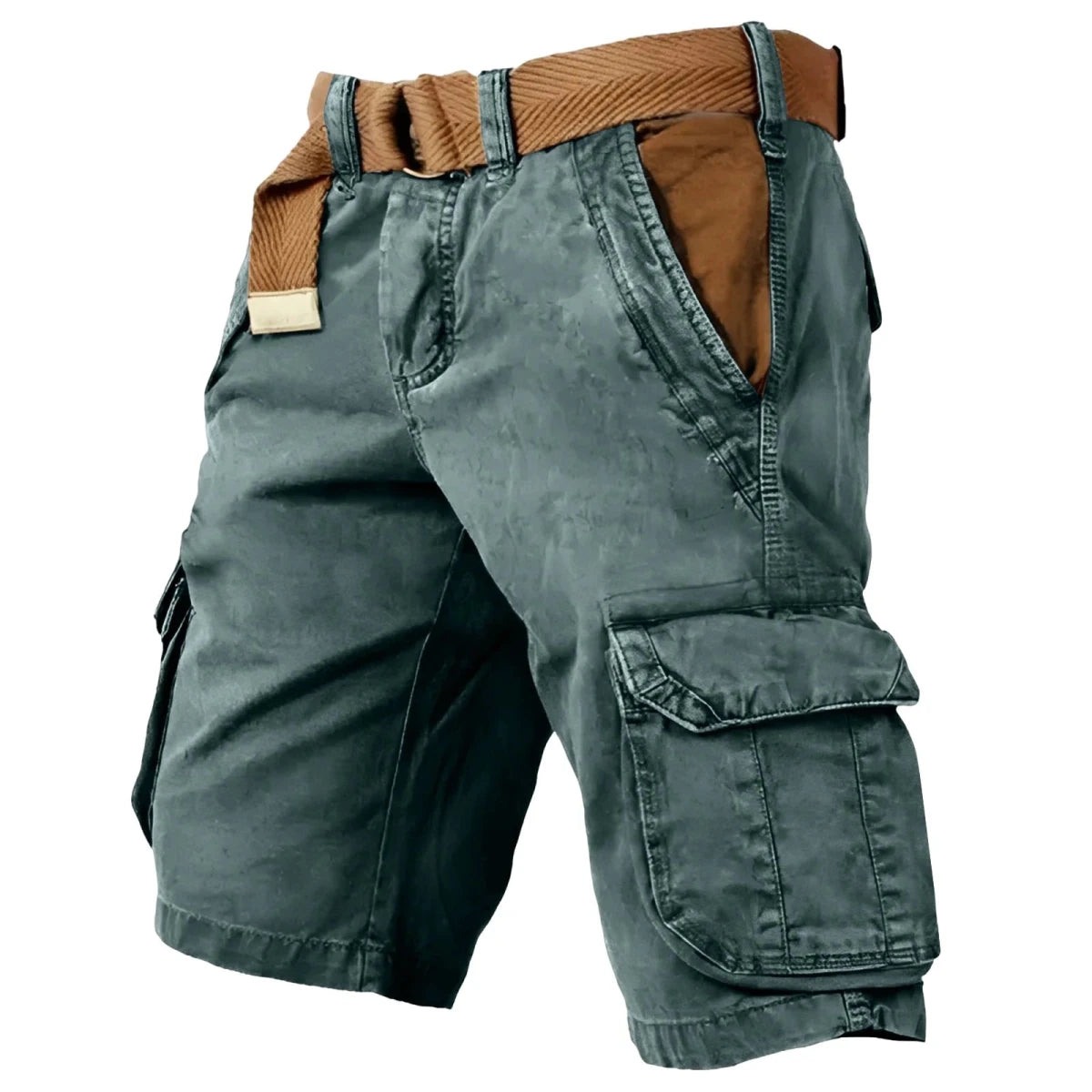 Herren Cargo Shorts - Bequeme Baumwoll Stretch Shorts mit 6 Taschen für Sommer 12