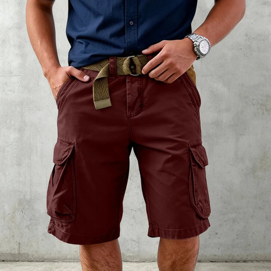 Herren Cargo Shorts - Bequeme Baumwoll Stretch Shorts mit 6 Taschen für Sommer 2