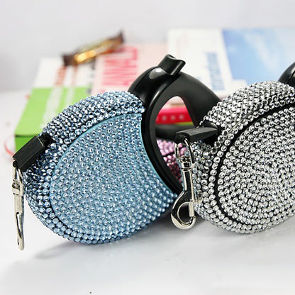 SPARKPAW – Luxus Rollleine mit Strasssteinen für kleine Hunde & Katzen