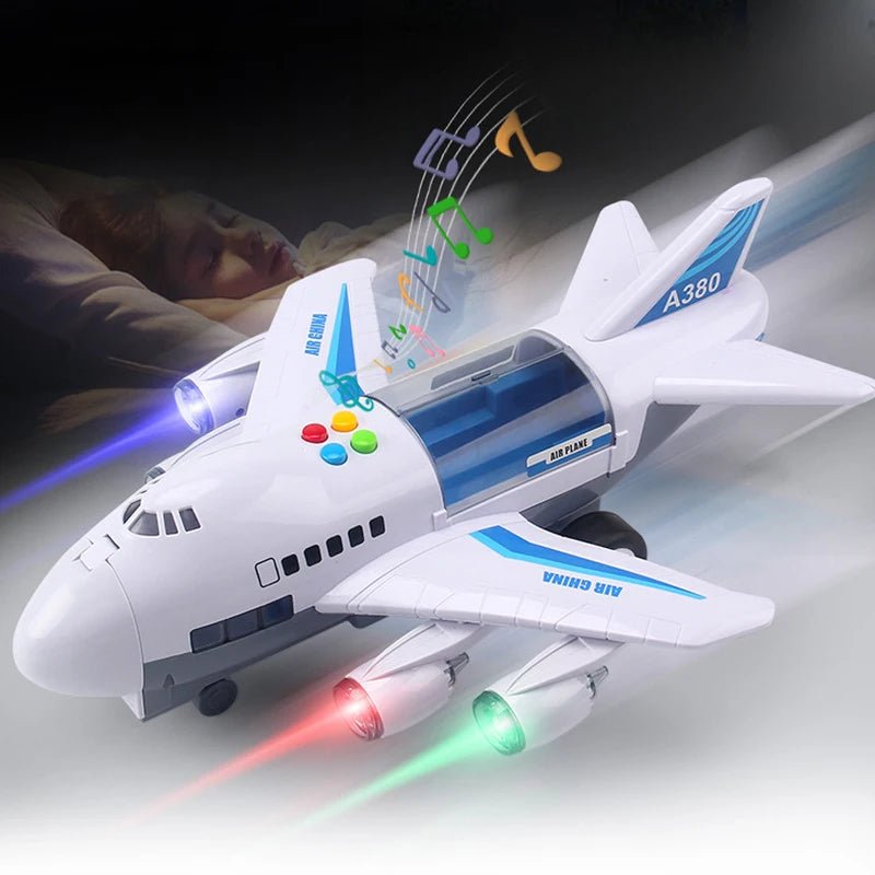 SKYRACER – Inertial Simulation Airplane Toy mit Musik, Licht & Mini-Autos für Kinder