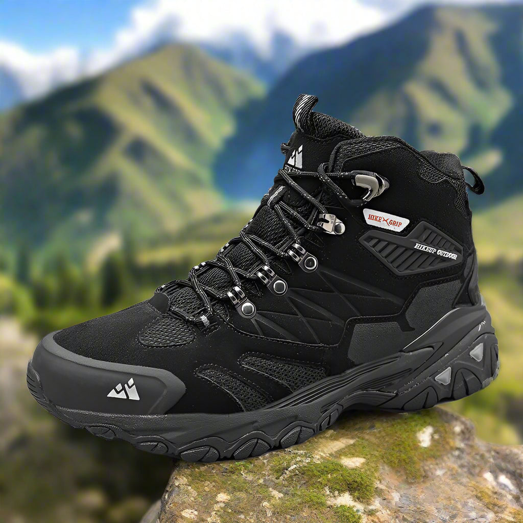 HikeUp Trekking Boots - Men's hiking boots with suede, breathable & rainproof for winter & outdoor adventures