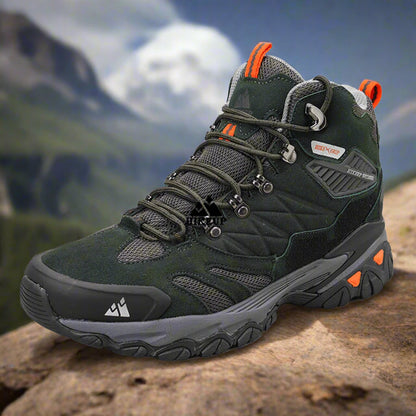 HikeUp Trekking Boots - Men's hiking boots with suede, breathable & rainproof for winter & outdoor adventures