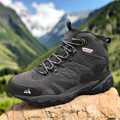 HikeUp Trekking Boots - Men's hiking boots with suede, breathable & rainproof for winter & outdoor adventures