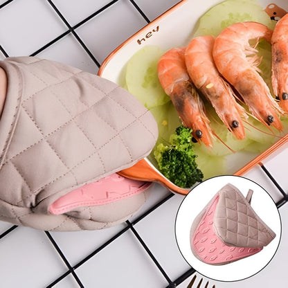 Hitzebeständige Silikon-Küchenhandschuhe mit Baumwollfutter für sicheres Kochen 3