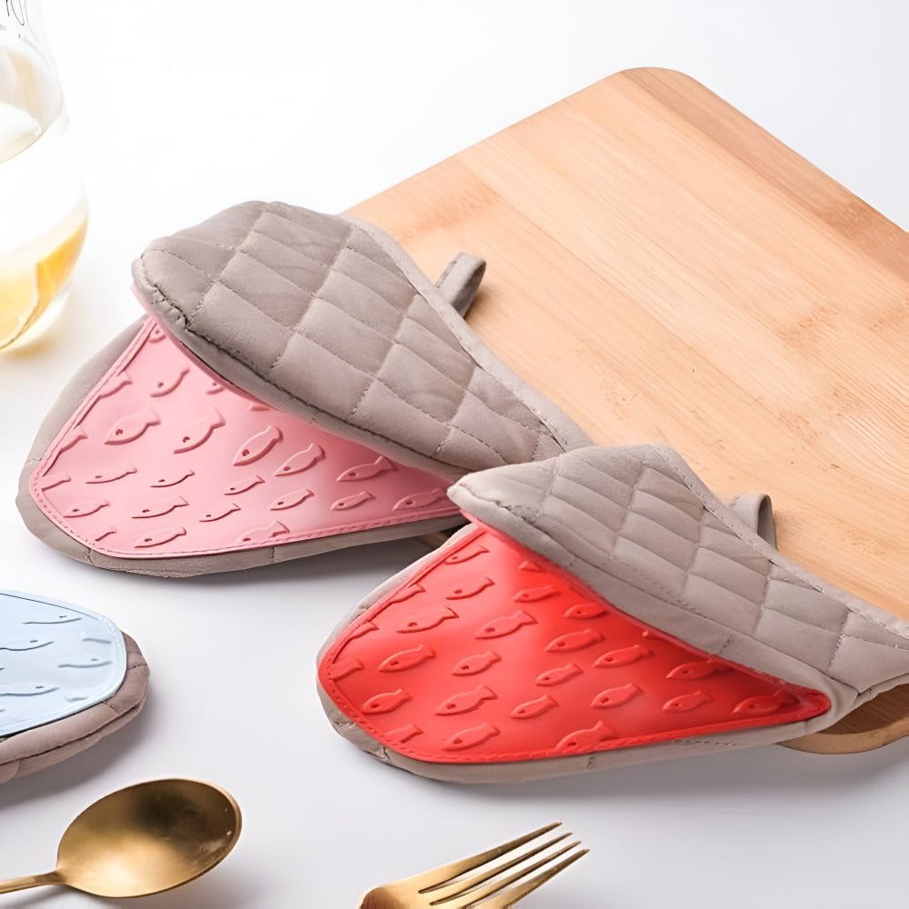 Hitzebeständige Silikon-Küchenhandschuhe mit Baumwollfutter für sicheres Kochen 6