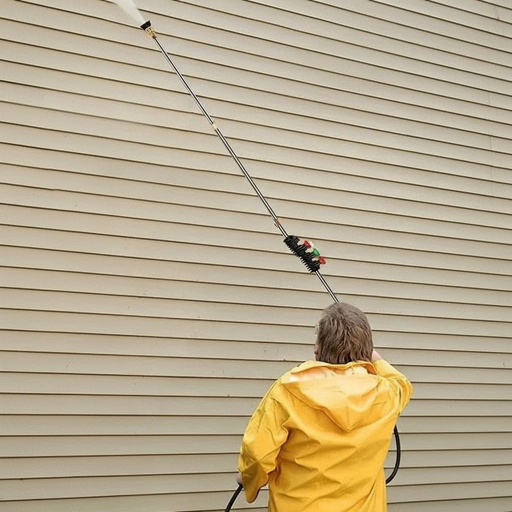 Hochdruckreiniger Teleskop-Stabset 4000 PSI für Dach- und Wandreinigung mit 7 Düsenspitzen 0