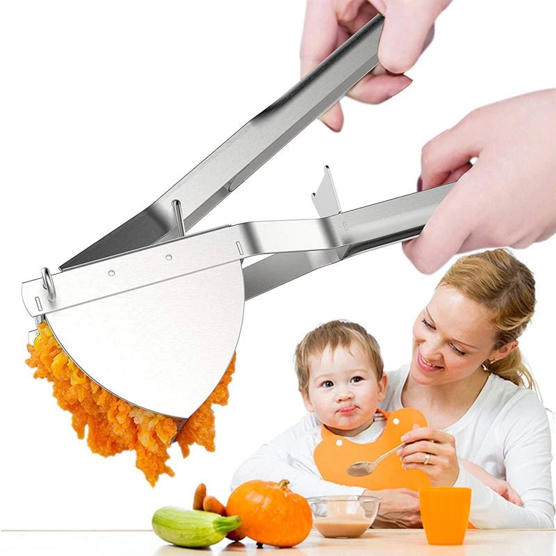 Hochleistungs-Kartoffelpresse aus Edelstahl - Ergonomische Kartoffelquetsche für Babynahrung und Obst 1