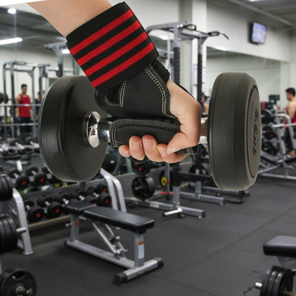 Hochwertige Gewichtheberhandschuhe aus Rindsleder mit Rutschfesten Griffen für Crossfit und Fitness 1