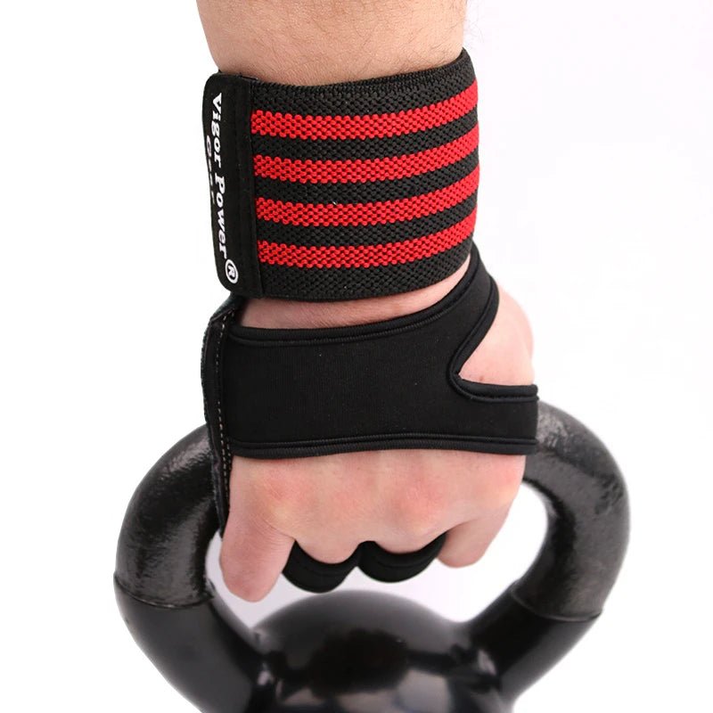 Hochwertige Gewichtheberhandschuhe aus Rindsleder mit Rutschfesten Griffen für Crossfit und Fitness 3
