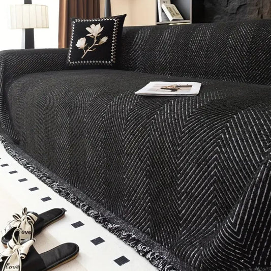 PlushGuard – Herringbone Sofa Cover, Splash-Proof and Non-Slip
