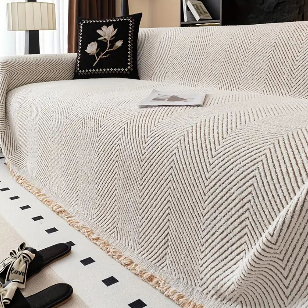 PlushGuard – Herringbone Sofa Cover, Splash-Proof and Non-Slip