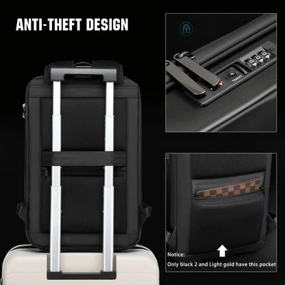 TECHGUARD - Expandable laptop backpack with anti-theft protection & USB port
