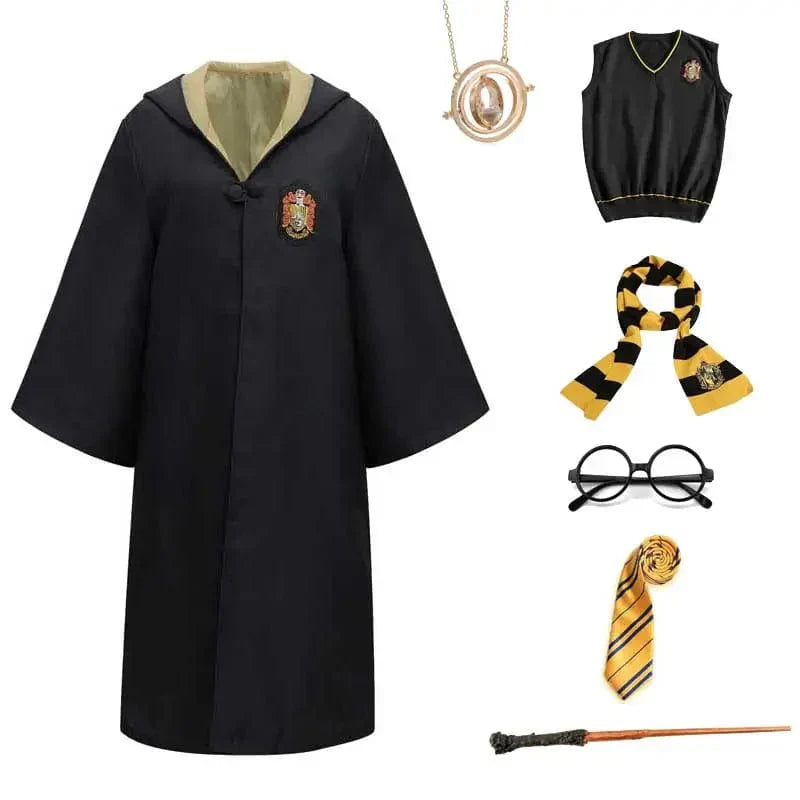 HogwartsMagic Harry Potter Kostüm | Komplettes Zaubererset mit Zauberstab und Schal | Kinder & Erwachsene | Hogwarts-Robe & Zubehör 4