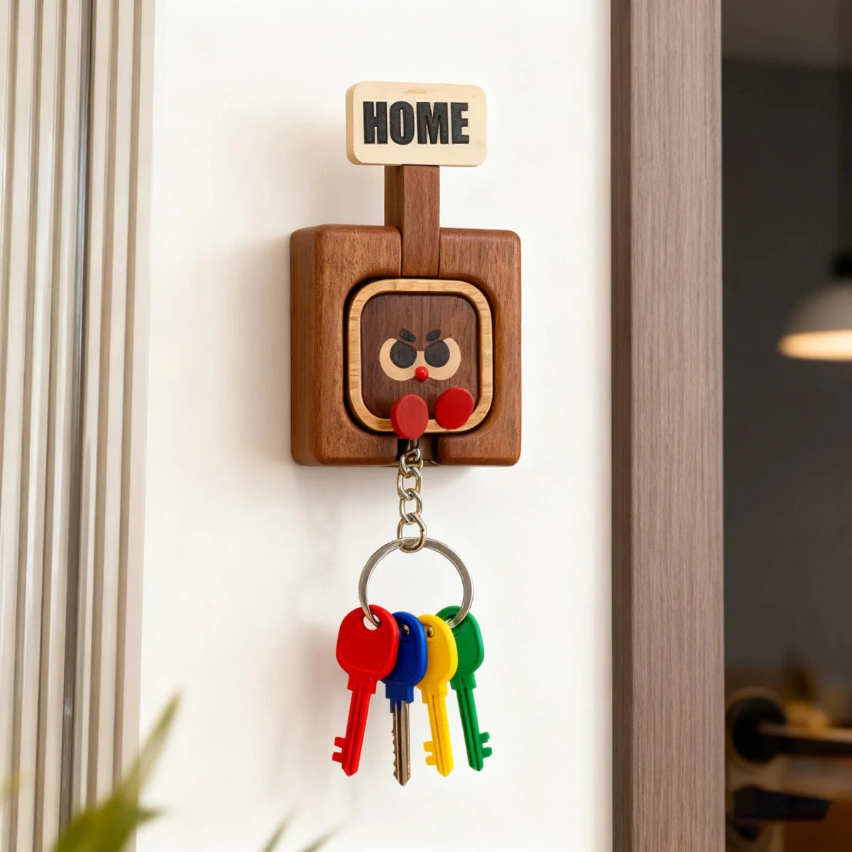 Holz Magnetischer Schlüsselhalter - Wandhalterung für Schlüssel & kleine Metallgegenstände 1