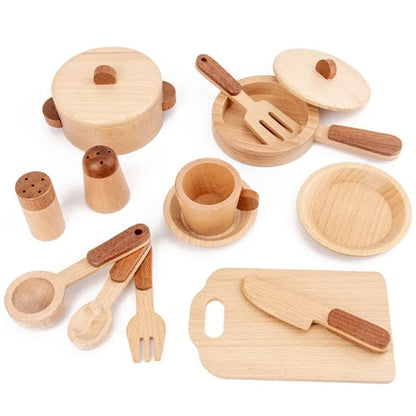 Cocina infantil de madera CooknTimber – Juguete creativo de juego de rol con diseño de tronco de árbol, a partir de 3 años