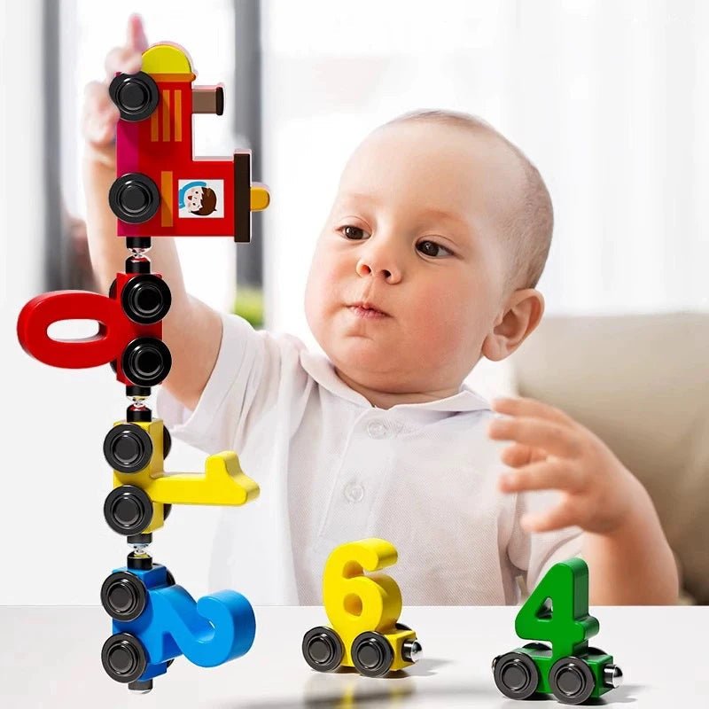 Holzspielzeug Magnetischer Zahlenzug Ab 2 Jahren - Interaktives Lernspielzeug aus Hochwertigem Holz 1