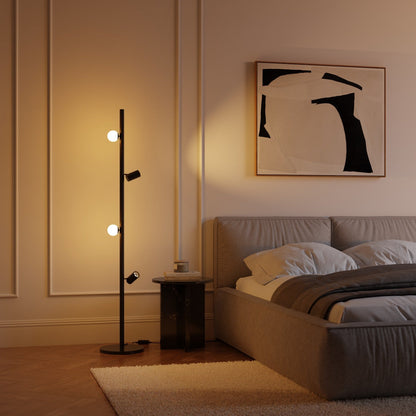 HULORA – Lampadaire modulaire avec globes en verre et spot