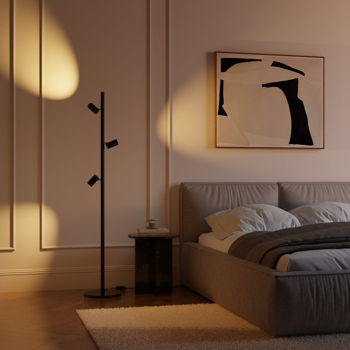 HULORA – Lampadaire modulaire avec globes en verre et spot
