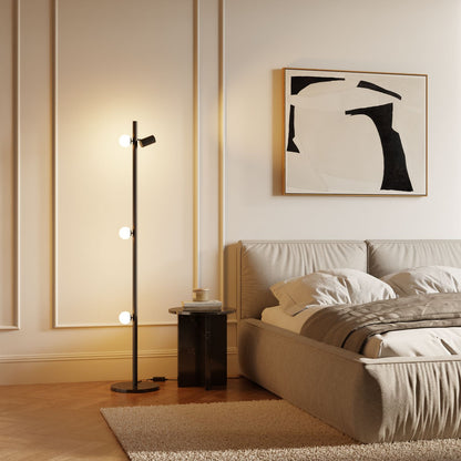 HULORA – Lampadaire modulaire avec globes en verre et spot