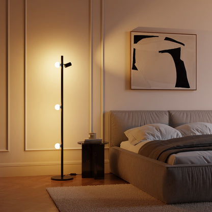 HULORA – Lampadaire modulaire avec globes en verre et spot