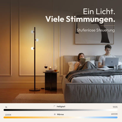 HULORA – Lampadaire modulaire avec globes en verre et spot