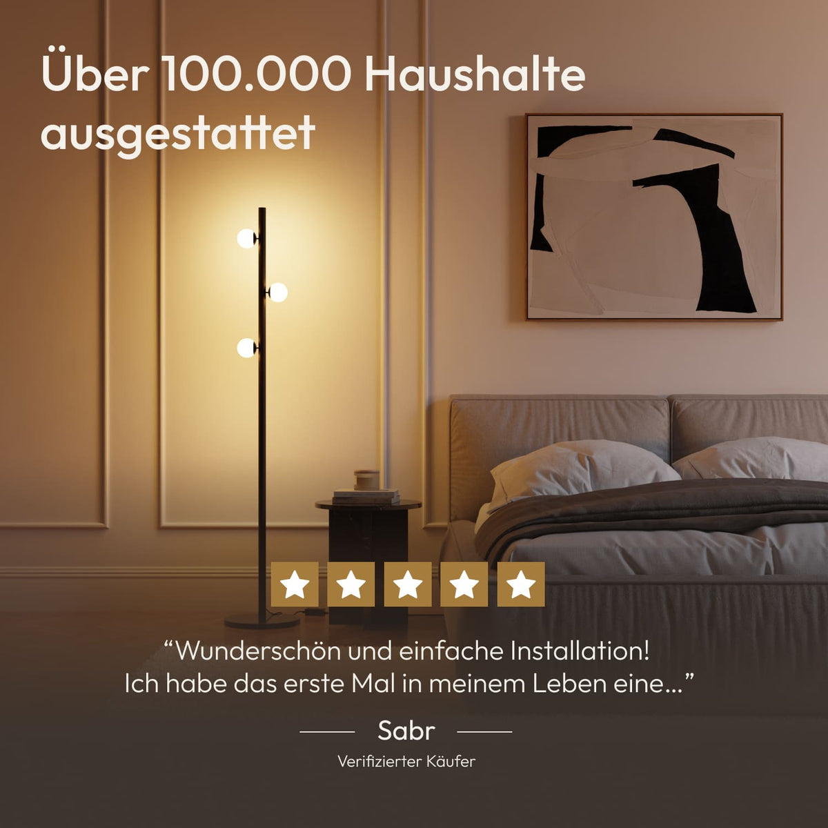 HULORA – Lampadaire modulaire avec globes en verre et spot