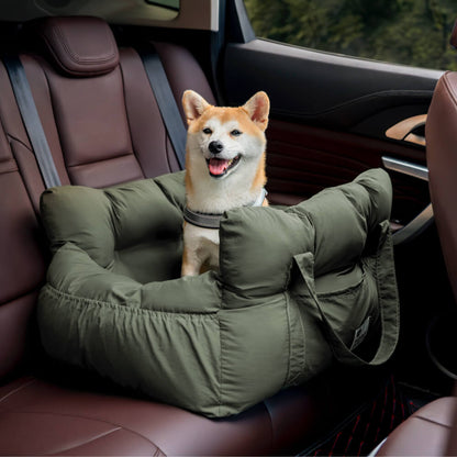 ComfyRide Dog Seat - Dog seat bed with safety belt & non-slip base for car & home