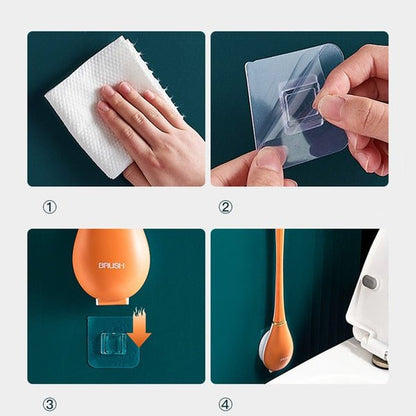 SilicoClean – Hygienic Silicone Toilet Brush with Holder