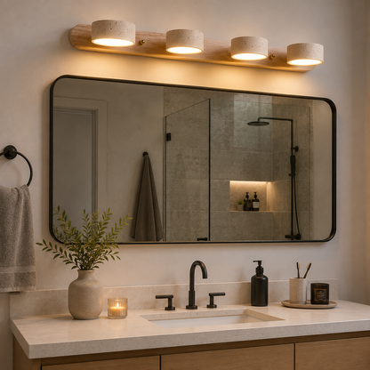 ILLUMISTONE – Lámpara de pared LED arquitectónica de travertino para acentos elegantes
