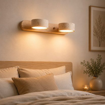 ILLUMISTONE – Lámpara de pared LED arquitectónica de travertino para acentos elegantes