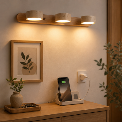 ILLUMISTONE – Lámpara de pared LED arquitectónica de travertino para acentos elegantes