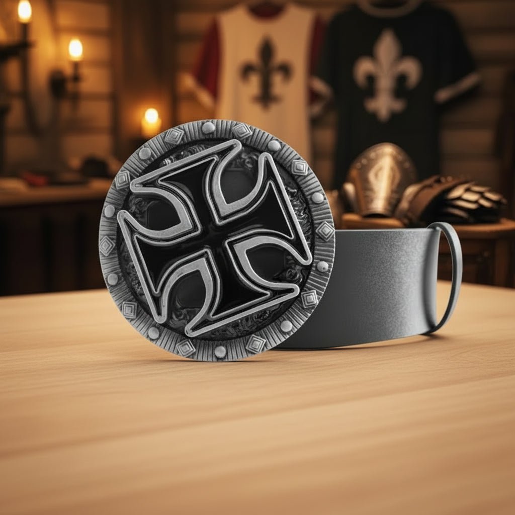 IRONCROSS – Mittelalterlicher Templer-Ledergürtel für authentische Ritterkostüme 0