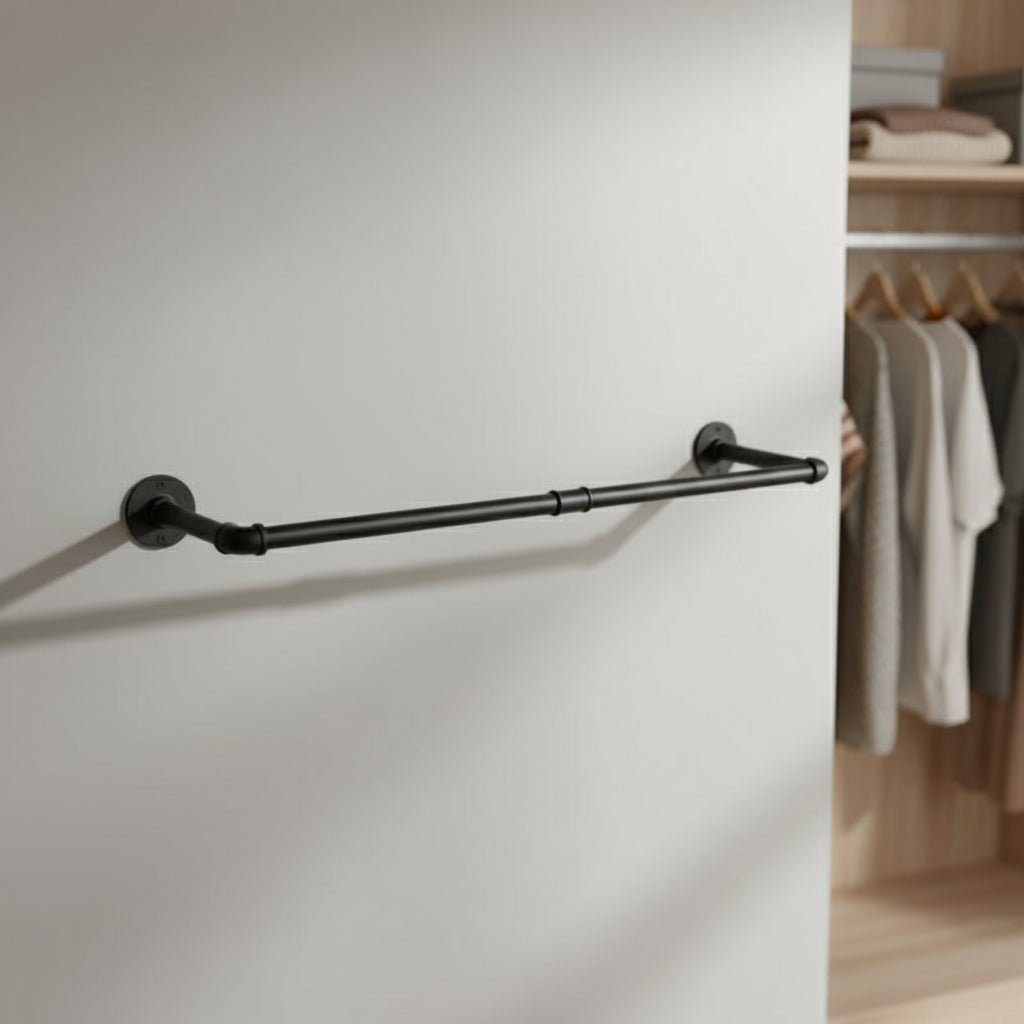 IRONHANG – Industrielle Wandkleiderstange aus Rohr 0