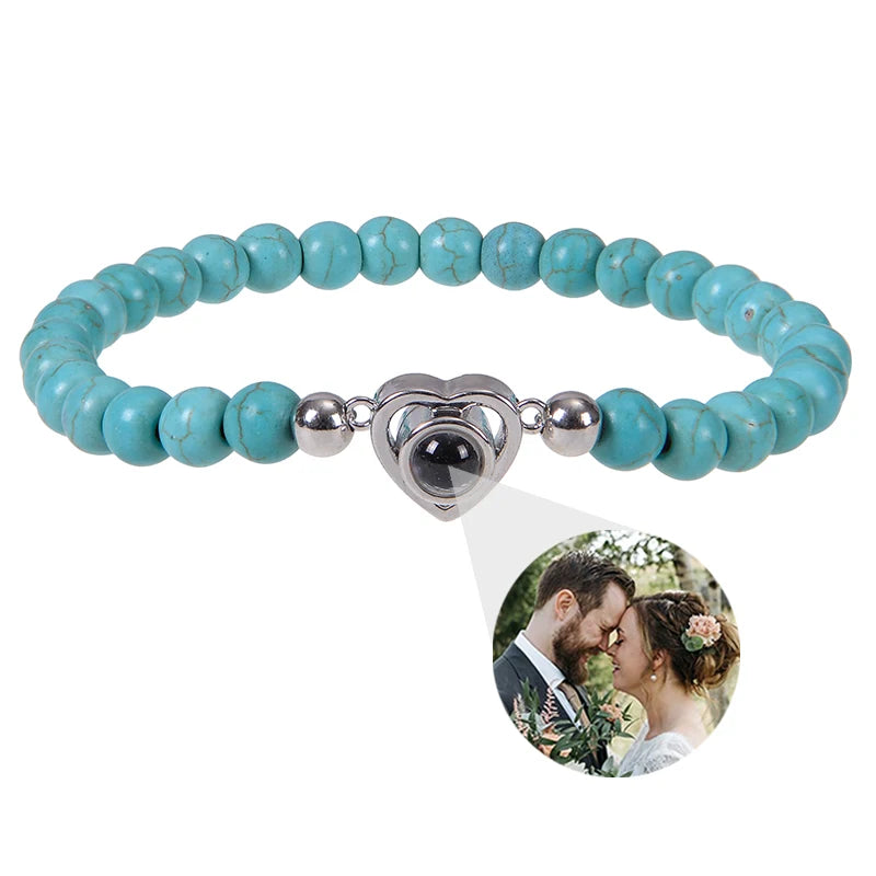 EVALORA – Projection Bracelet with Infinity Heart and Personalized Photo