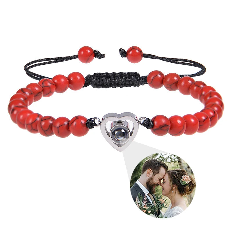 EVALORA – Projection Bracelet with Infinity Heart and Personalized Photo