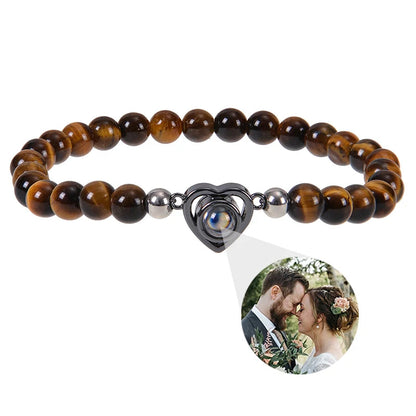 EVALORA – Projection Bracelet with Infinity Heart and Personalized Photo