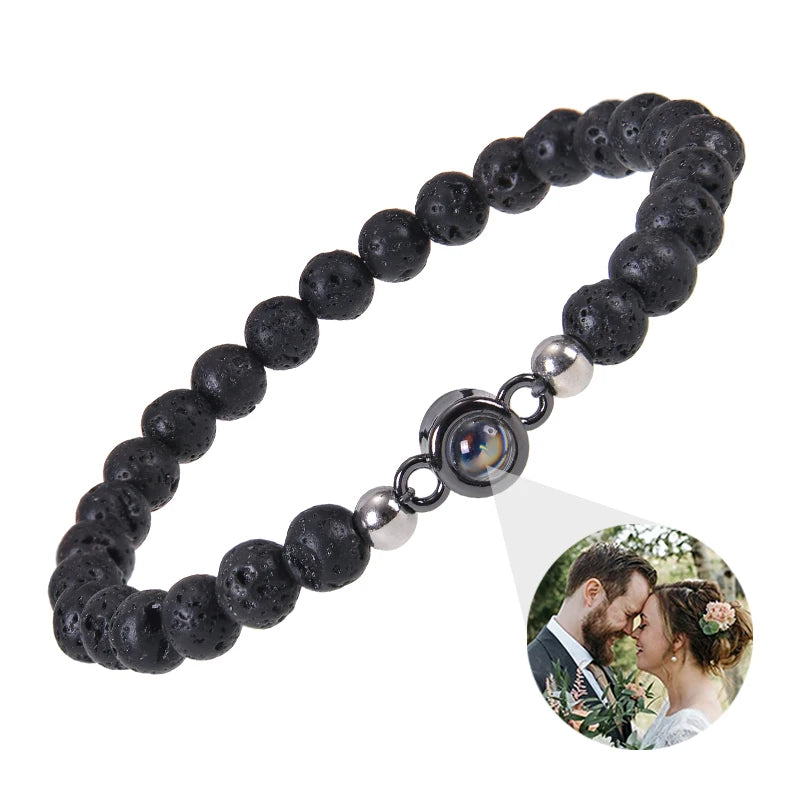EVALORA – Projection Bracelet with Infinity Heart and Personalized Photo