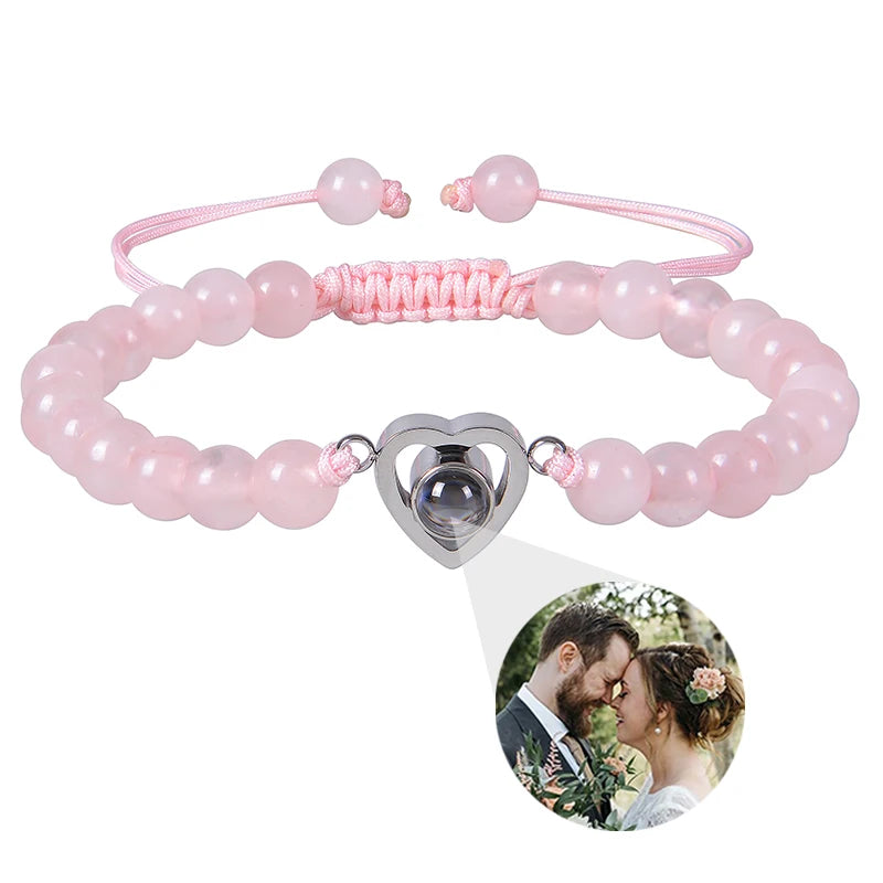 EVALORA – Projection Bracelet with Infinity Heart and Personalized Photo