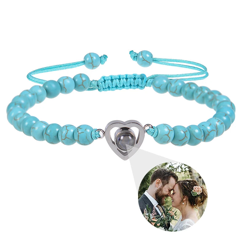 EVALORA – Projection Bracelet with Infinity Heart and Personalized Photo