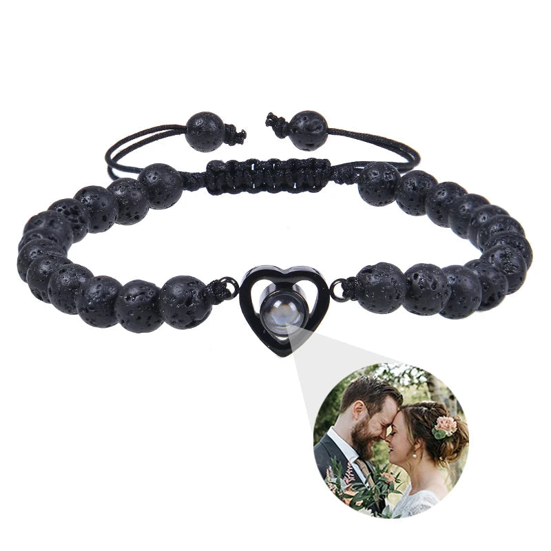 EVALORA – Projection Bracelet with Infinity Heart and Personalized Photo