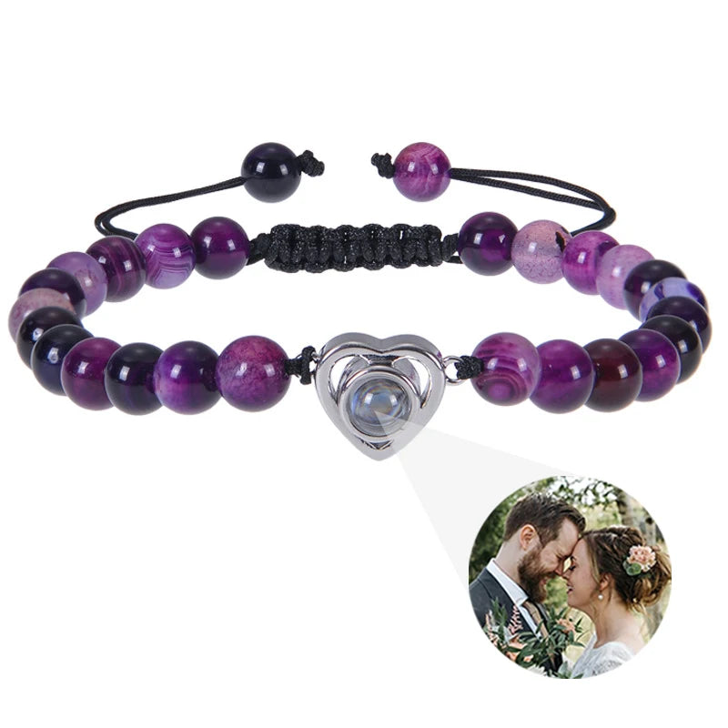 EVALORA – Projection Bracelet with Infinity Heart and Personalized Photo