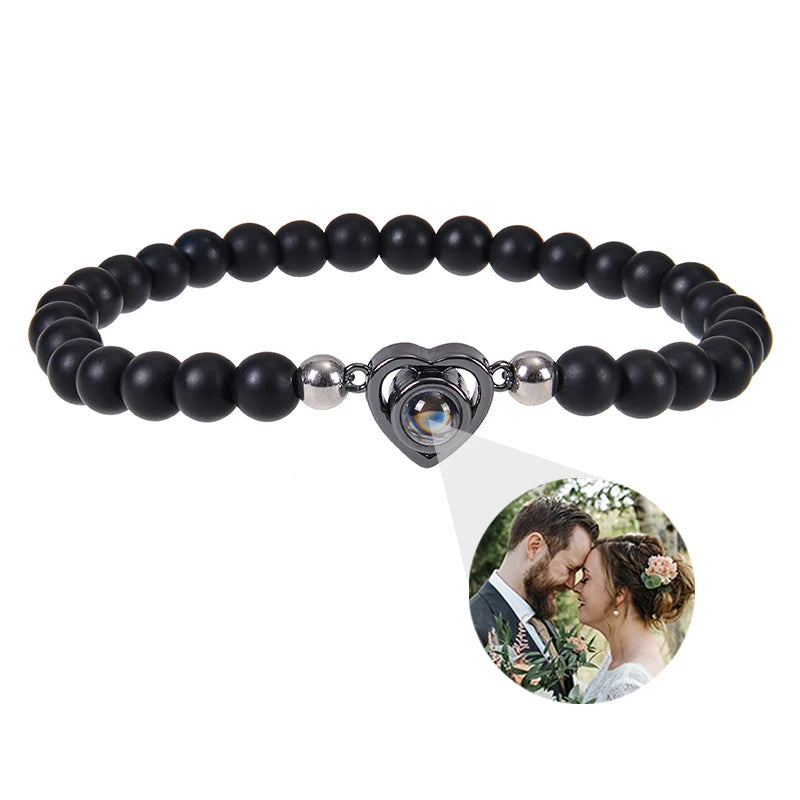 EVALORA – Projection Bracelet with Infinity Heart and Personalized Photo