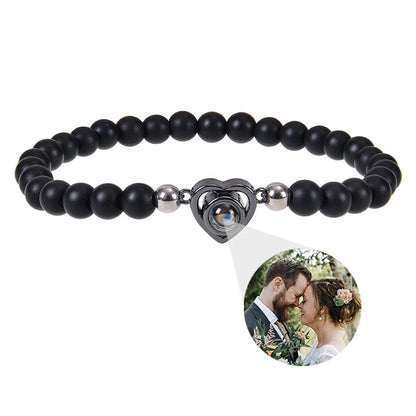 EVALORA – Projection Bracelet with Infinity Heart and Personalized Photo