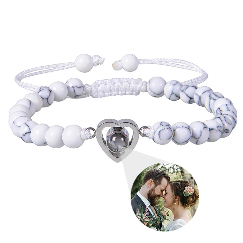 EVALORA – Projection Bracelet with Infinity Heart and Personalized Photo