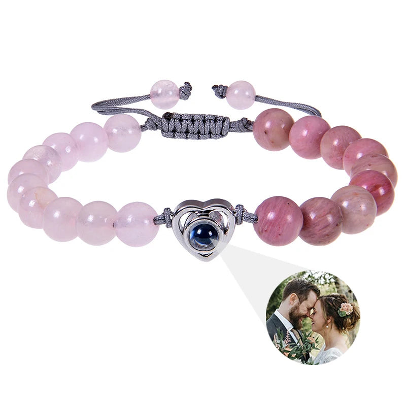 EVALORA – Projection Bracelet with Infinity Heart and Personalized Photo